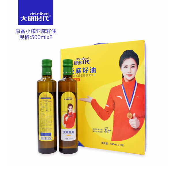 大康時(shí)代原香小榨系列亞麻籽油500ML*2禮盒裝